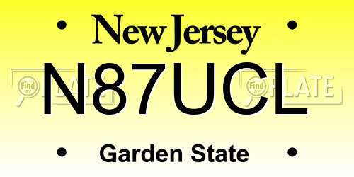 N87UCL New Jersey License Plate