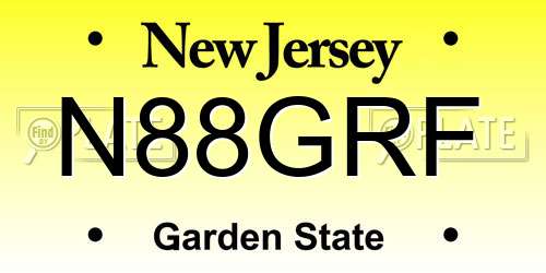 N88GRF New Jersey License Plate