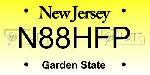 N88HFP New Jersey License Plate