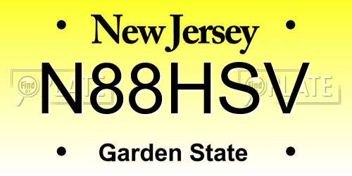 N88HSV New Jersey License Plate