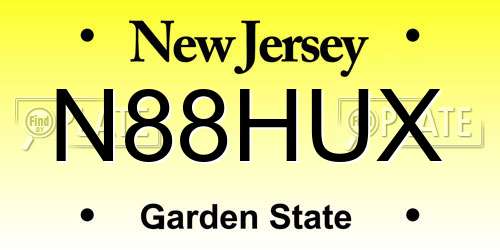 N88HUX New Jersey License Plate