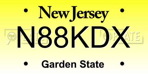 N88KDX New Jersey License Plate