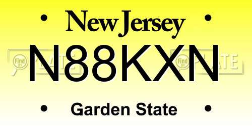 N88KXN New Jersey License Plate