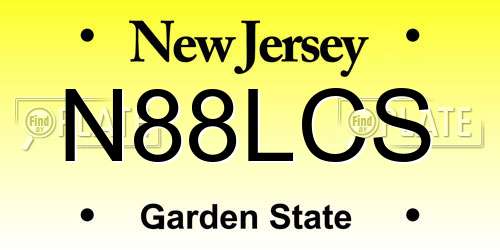 N88LCS New Jersey License Plate