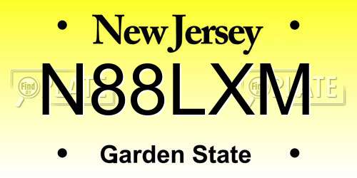 N88LXM New Jersey License Plate