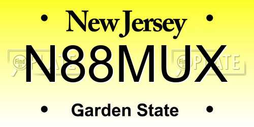 N88MUX New Jersey License Plate