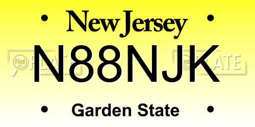 N88NJK New Jersey License Plate