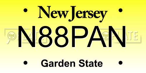 N88PAN New Jersey License Plate
