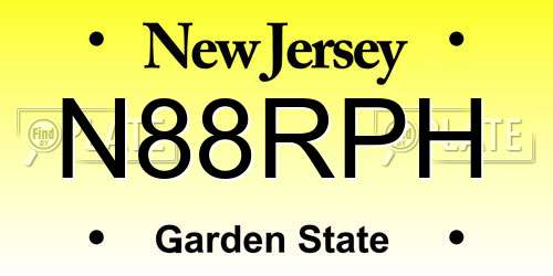 N88RPH New Jersey License Plate