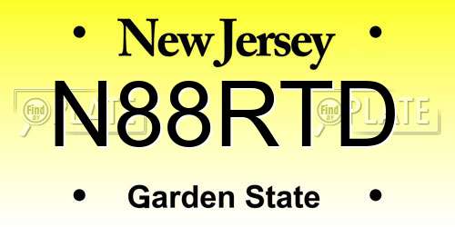 N88RTD New Jersey License Plate