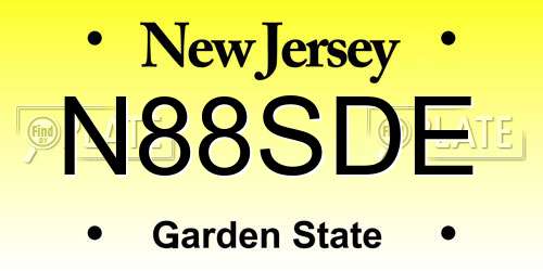 N88SDE New Jersey License Plate