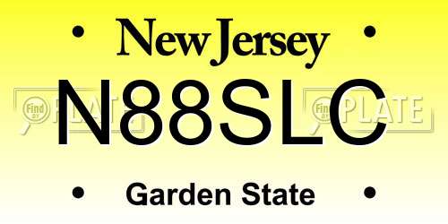 N88SLC New Jersey License Plate