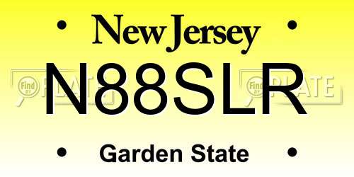 N88SLR New Jersey License Plate