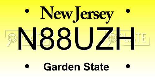 N88UZH New Jersey License Plate