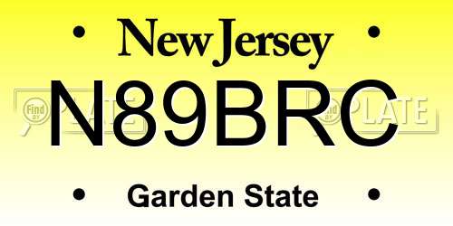 N89BRC New Jersey License Plate