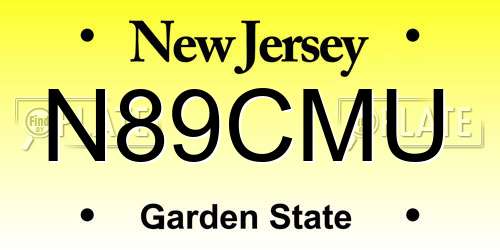 N89CMU New Jersey License Plate
