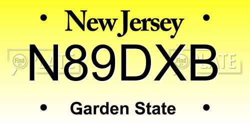 N89DXB New Jersey License Plate