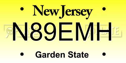 N89EMH New Jersey License Plate