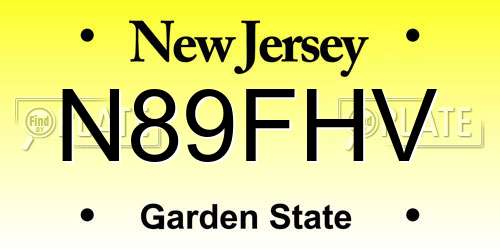 N89FHV New Jersey License Plate