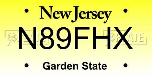 N89FHX New Jersey License Plate