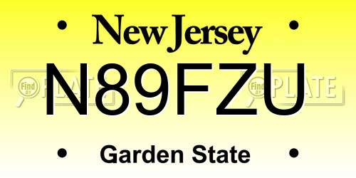 N89FZU New Jersey License Plate