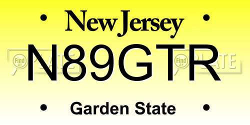 N89GTR New Jersey License Plate