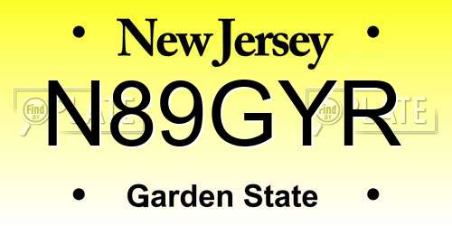 N89GYR New Jersey License Plate