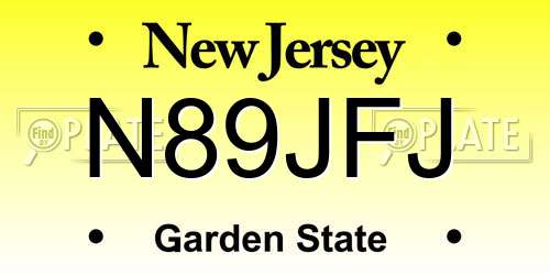 N89JFJ New Jersey License Plate