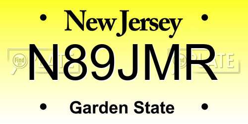 N89JMR New Jersey License Plate