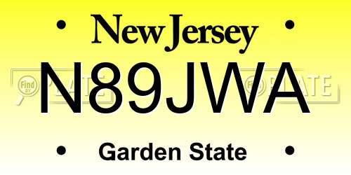 N89JWA New Jersey License Plate