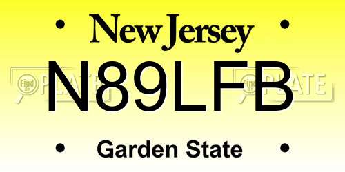 N89LFB New Jersey License Plate