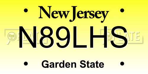 N89LHS New Jersey License Plate