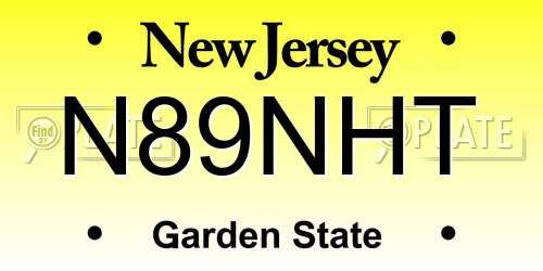 N89NHT New Jersey License Plate