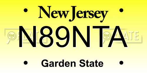 N89NTA New Jersey License Plate