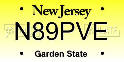 N89PVE New Jersey License Plate