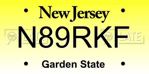 N89RKF New Jersey License Plate