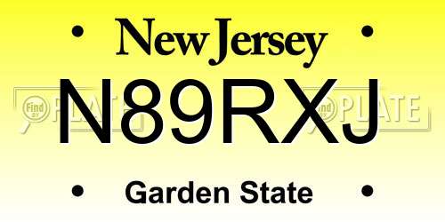 N89RXJ New Jersey License Plate