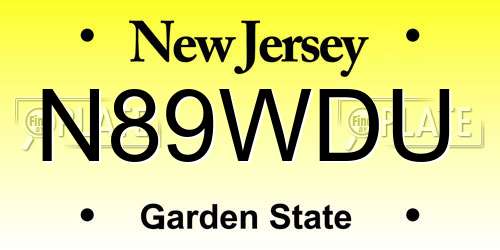 N89WDU New Jersey License Plate