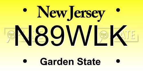 N89WLK New Jersey License Plate