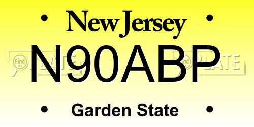N90ABP New Jersey License Plate