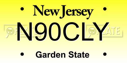 N90CLY New Jersey License Plate