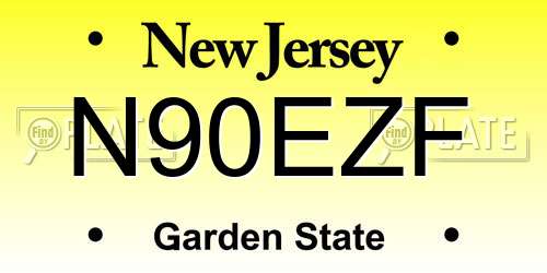N90EZF New Jersey License Plate