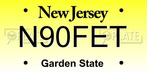 N90FET New Jersey License Plate