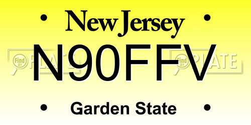 N90FFV New Jersey License Plate