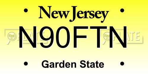 N90FTN New Jersey License Plate