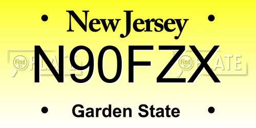 N90FZX New Jersey License Plate