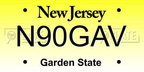 N90GAV New Jersey License Plate