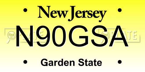 N90GSA New Jersey License Plate
