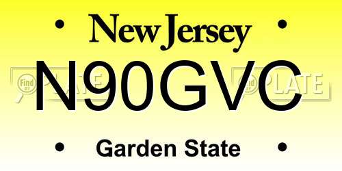 N90GVC New Jersey License Plate