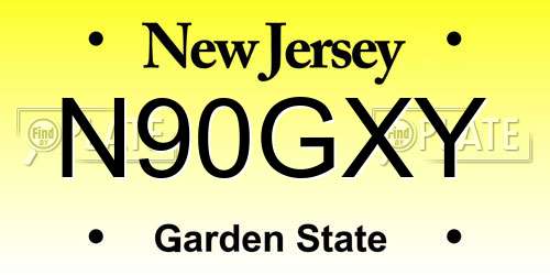 N90GXY New Jersey License Plate